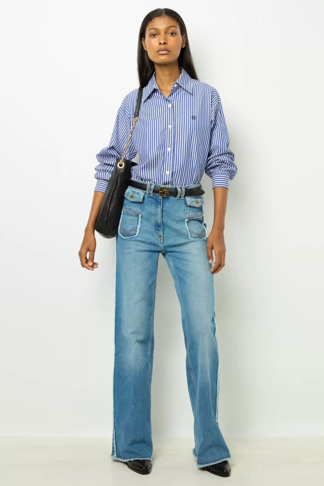 Gerard Darel Jean flare à franges - ANNA
