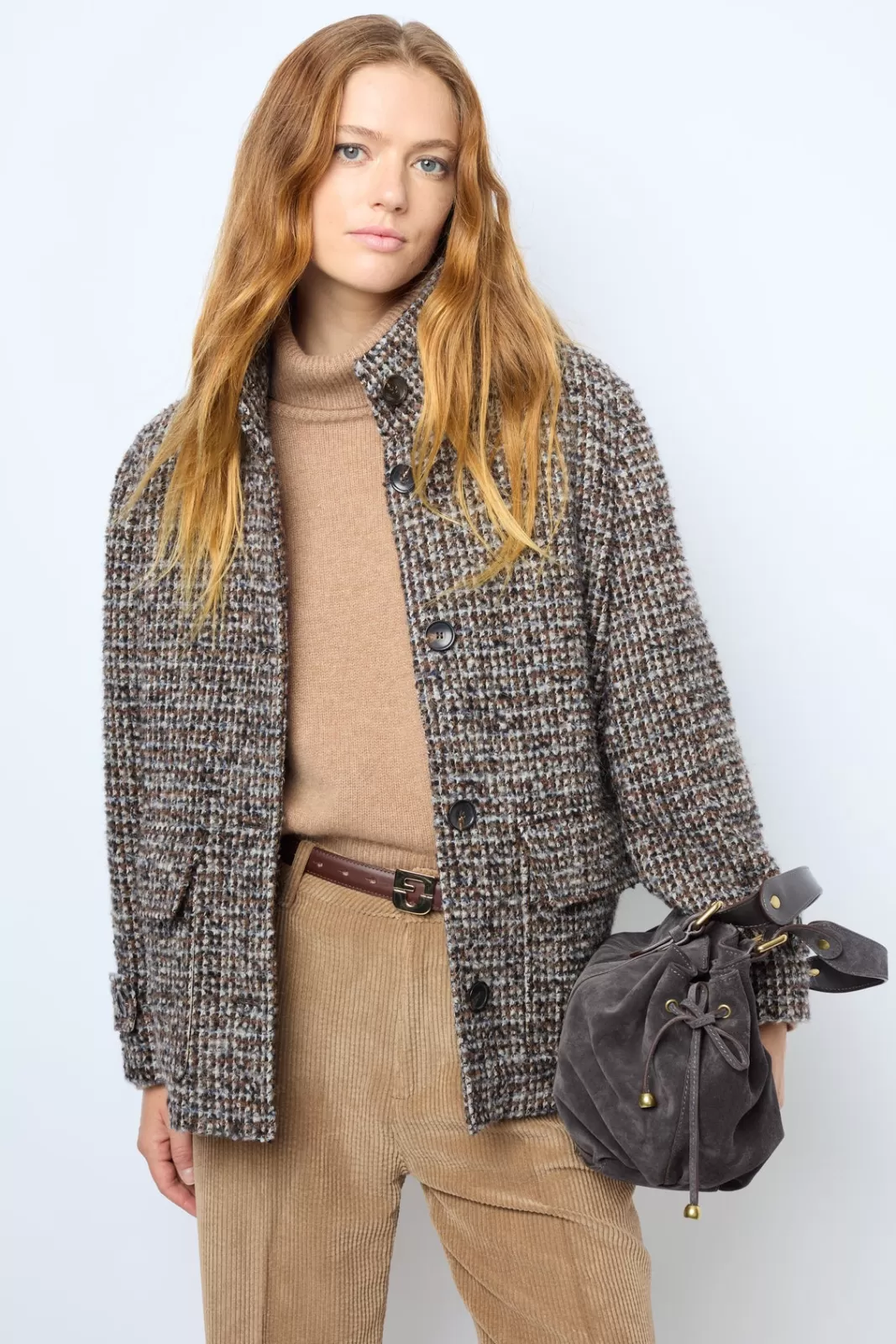 Gerard Darel Manteau court à carreaux - LEONTINE