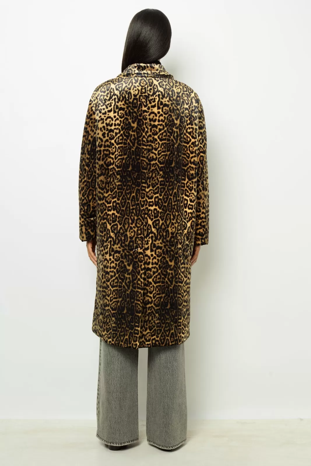 Gerard Darel Manteau droit en velours léopard - LEUNDA