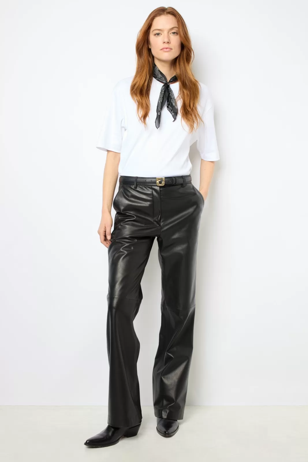 Gerard Darel Pantalon droit en cuir - NOOR