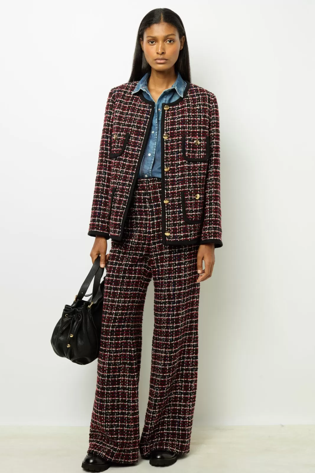Gerard Darel Pantalon large en tweed - NARIME