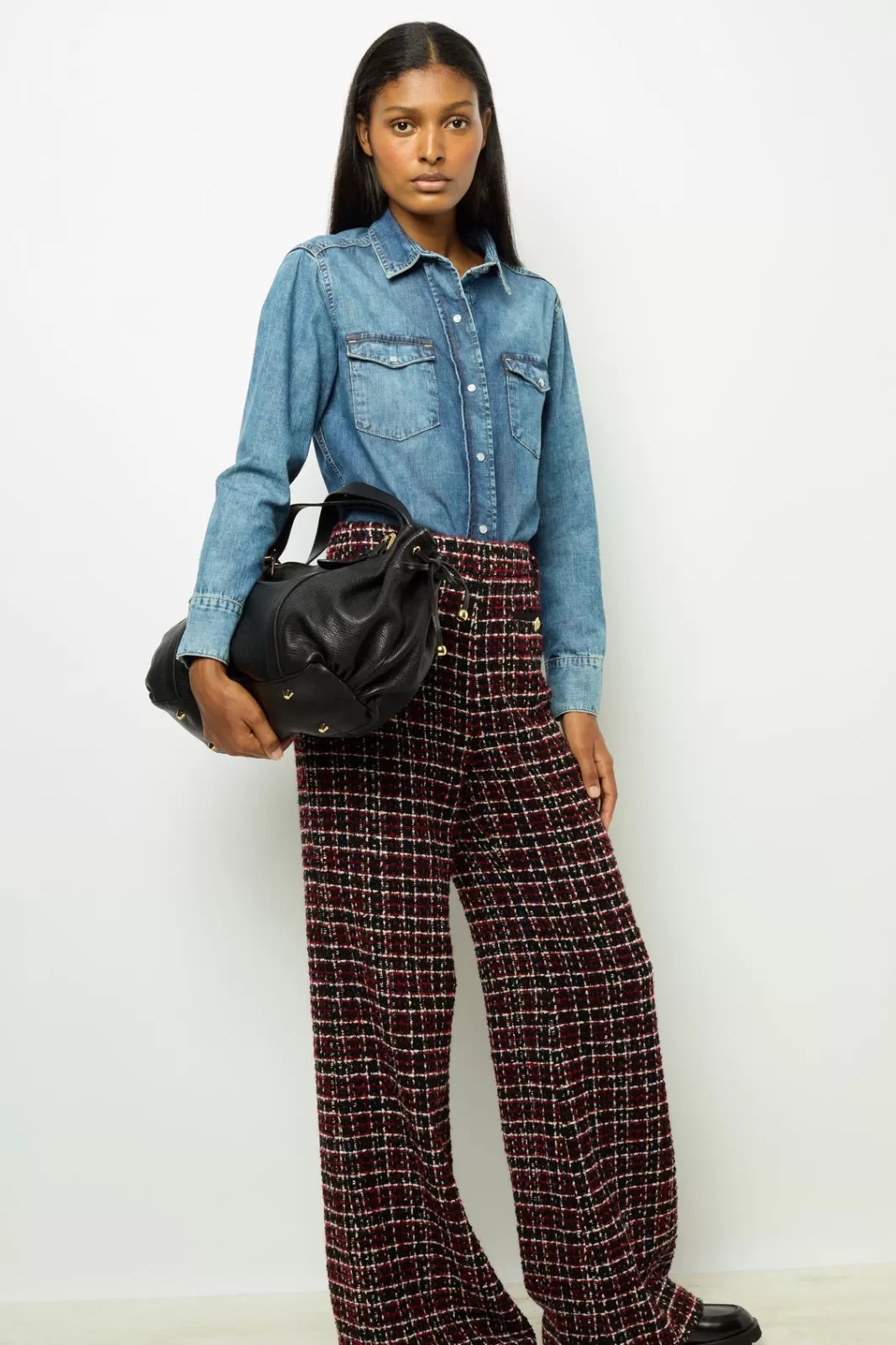 Gerard Darel Pantalon large en tweed - NARIME