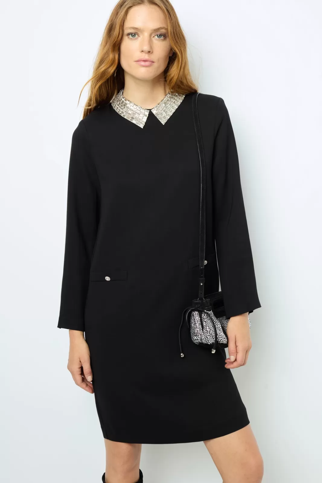 Gerard Darel Robe courte au col chemise bijoux - SYLVINE