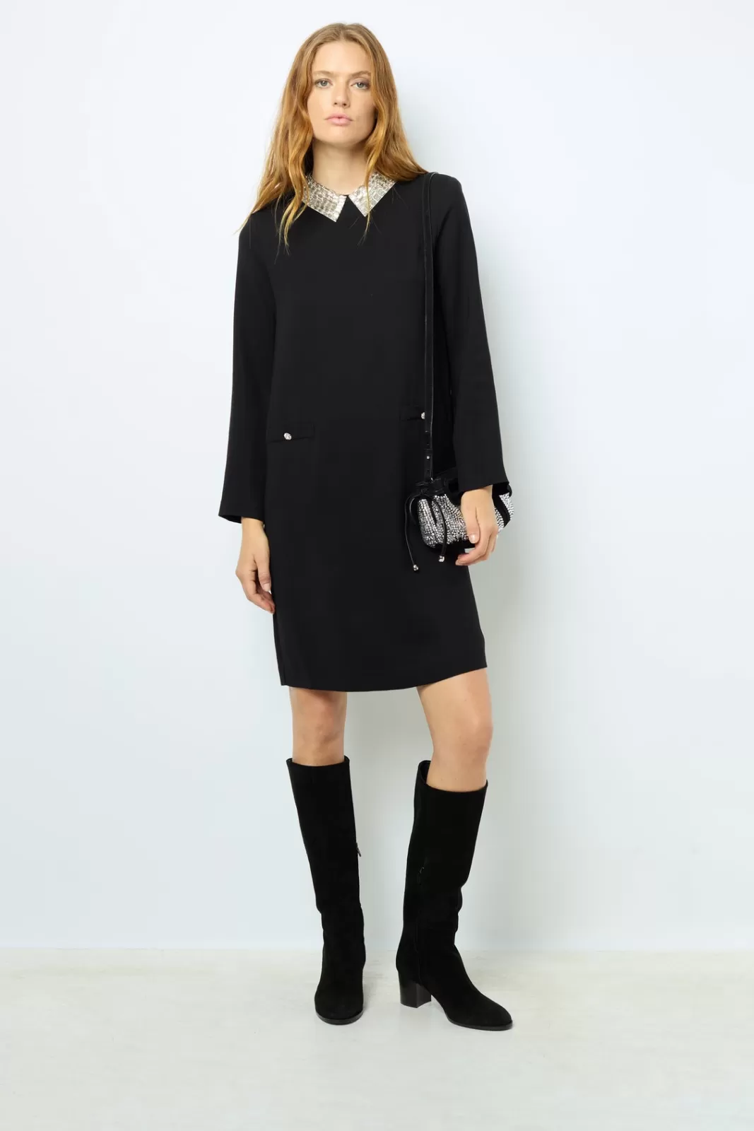 Gerard Darel Robe courte au col chemise bijoux - SYLVINE